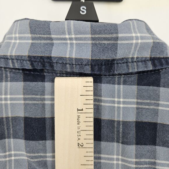 Carhartt Shirt Mens Medium Blue Gray Plaid Short Sleeve Button Up Workwear - Picture 5 of 10